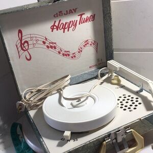 Vintage portable “de-Jay” record player.